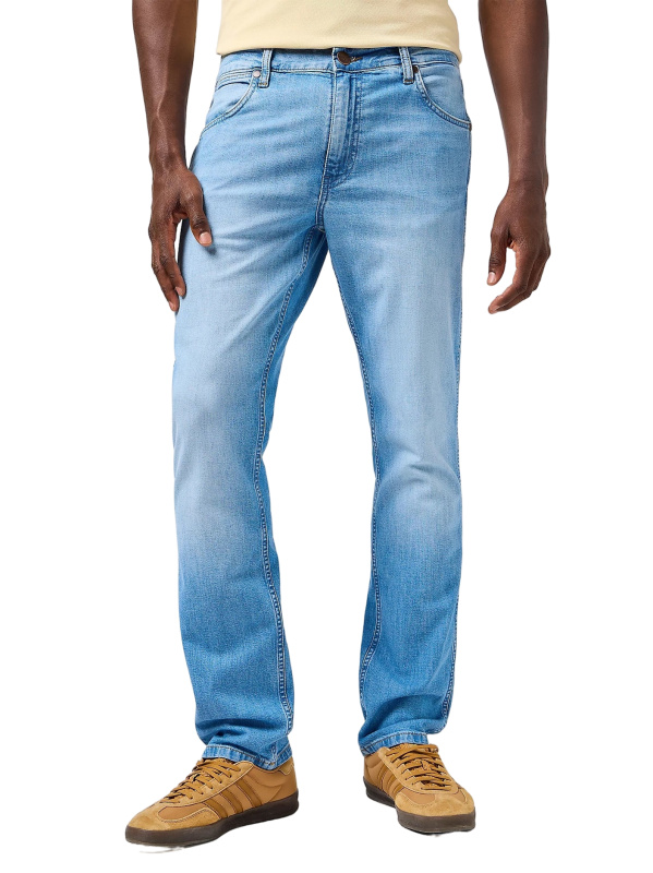 Pánské džíny WRANGLER Greensboro světle modré-seprané-36/34