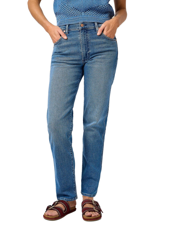 Dámské džíny WRANGLER Sunset klasicky modré-seprané-29/34