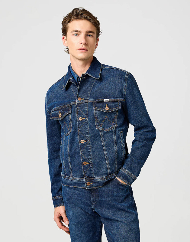 Pánská džínová bunda WRANGLER Classic Jacket klasicky modrá-sepraná-3XL