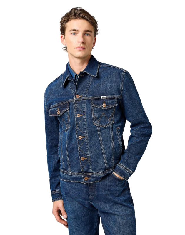 Pánská džínová bunda WRANGLER Classic Jacket klasicky modrá-sepraná-M