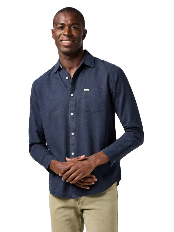 Pánská košile d.r. WRANGLER One Pocket Shirt modrá-XXL