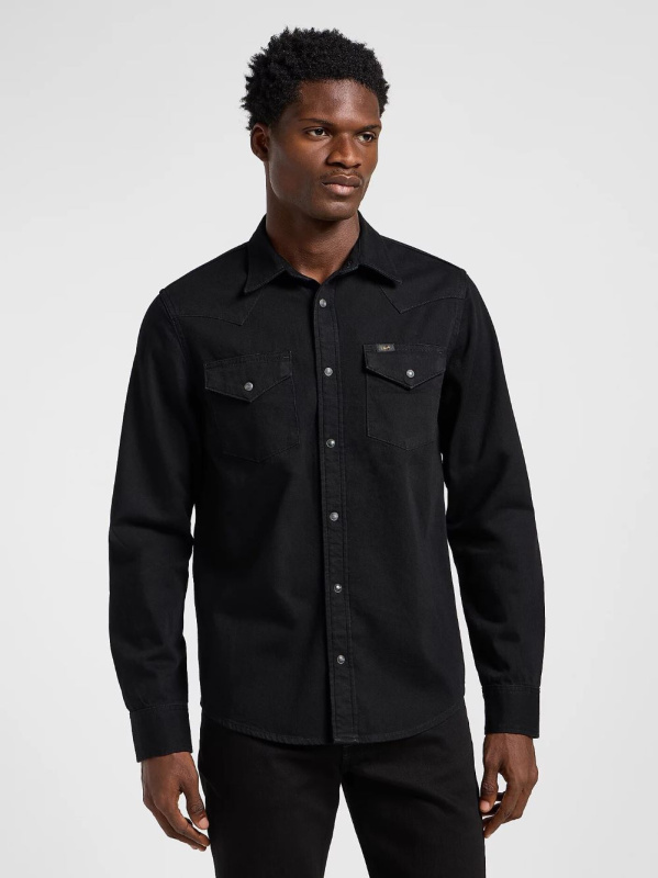 Pánská košile d.r. LEE Regular western Shirt černá-XXL
