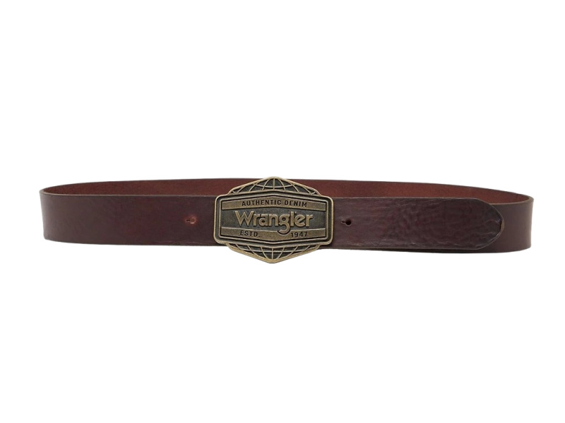 Pánský pásek WRANGLER Big Buckle Belt hnědý-110