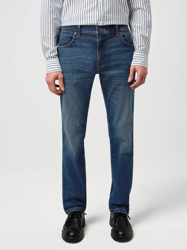 Pánské džíny WRANGLER Greensboro tmavě modré-seprané - 40/34