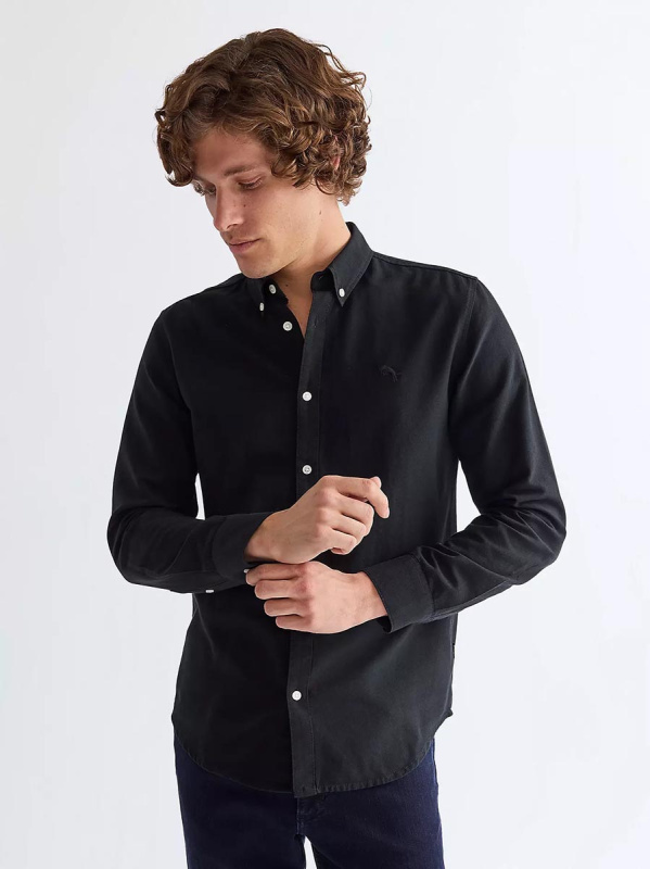 Pánská košile WRANGLER OXFORD SHIRT BLACK 112378099 Velikost: XXL