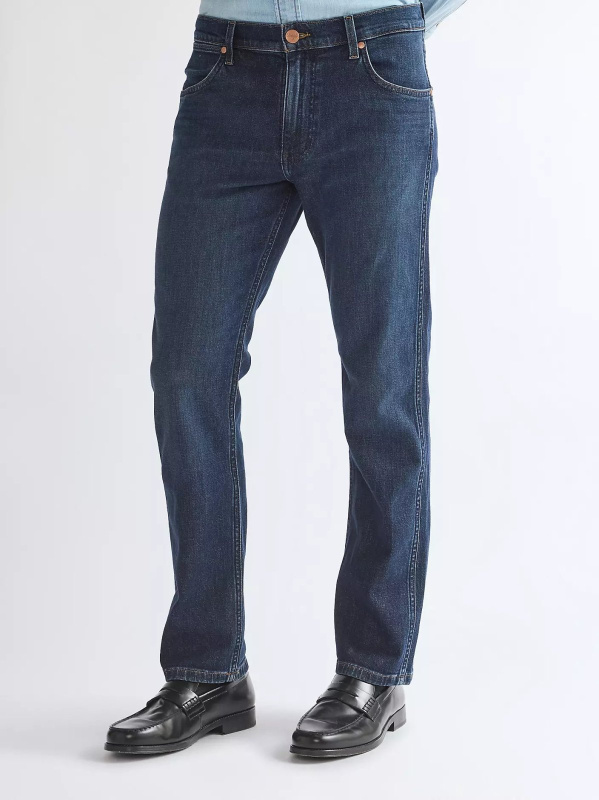 Pánské džíny WRANGLER Greensboro tmavě modré-seprané - 33/32