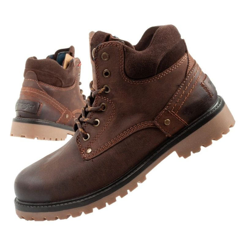 Wrangler Yuma pánské boty sobolí boty elegantní kožené boty tmavě hnědé 41