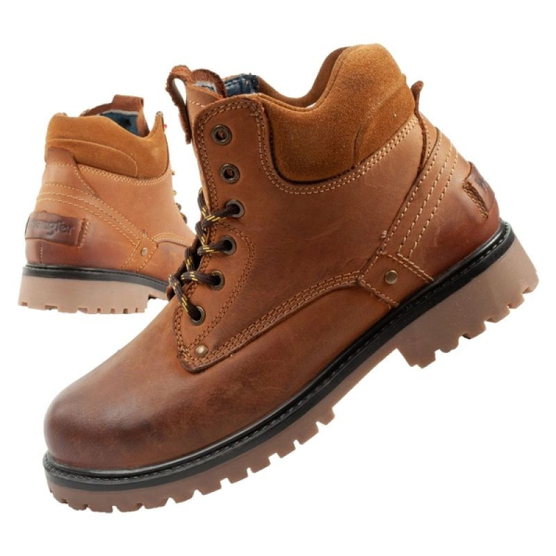 Wrangler Yuma pánské boty sable boots smart leather hnědá bílá 44