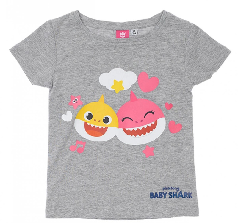 Dětské tričko Baby Shark šedé – Velikost: 116