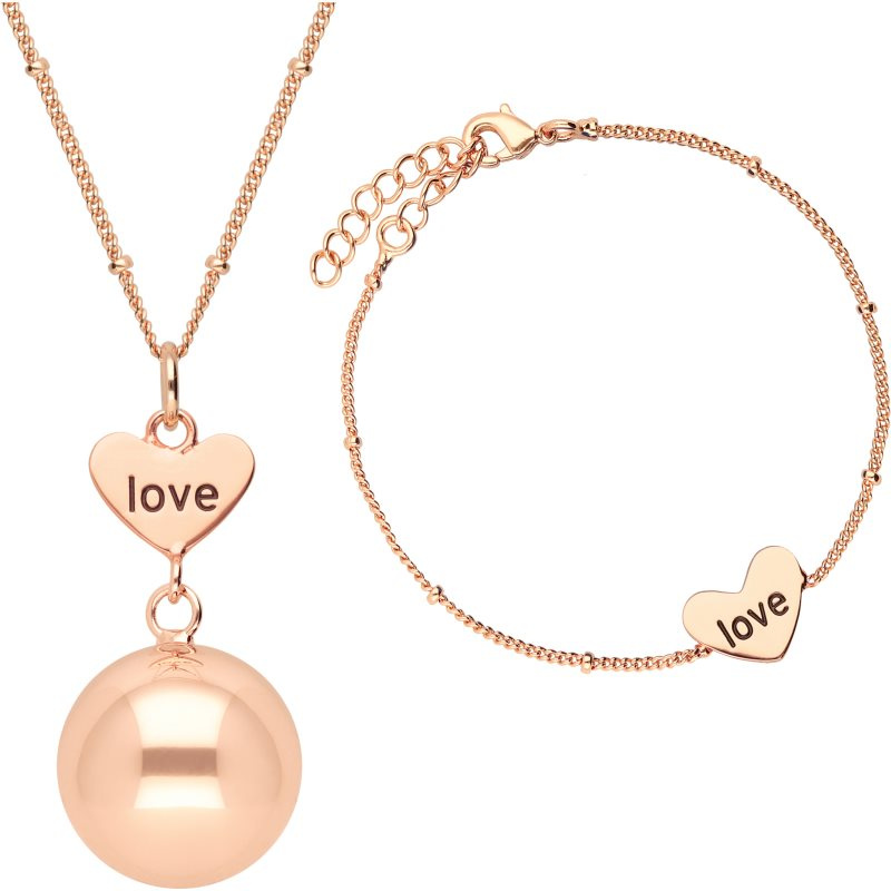 Bola Heart and Love těhotenská rolnička Rose Gold