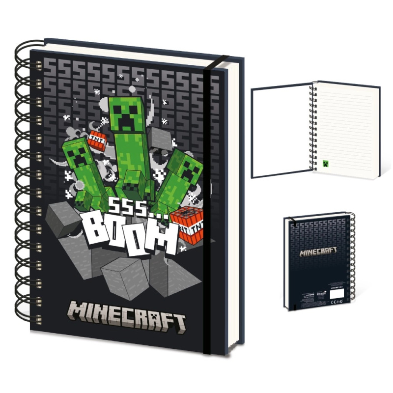 Minecraft blok A5 s kroužkovou vazbou 3D efekt