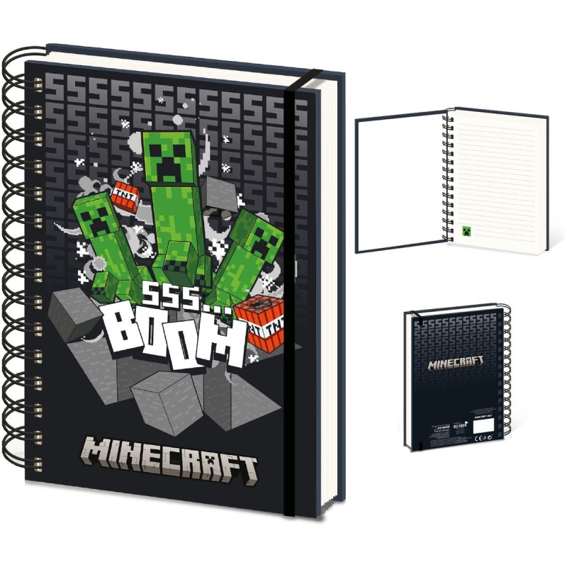 Minecraft blok A5 s kroužkovou vazbou 3D efekt