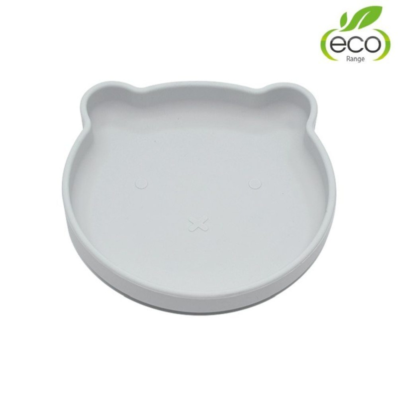 Bo Jungle silikonový talíř s přísavkou Bear Grey