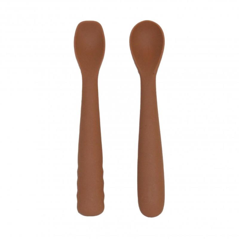 Bo Jungle silikonové lžičky B-Spoon Shape 2ks - Silikonové lžičky B-Spoon Shape 2ks Terracotta