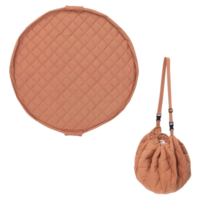 Play&Go Noomad soft organická hrací deka a vak na hračky tawny brown