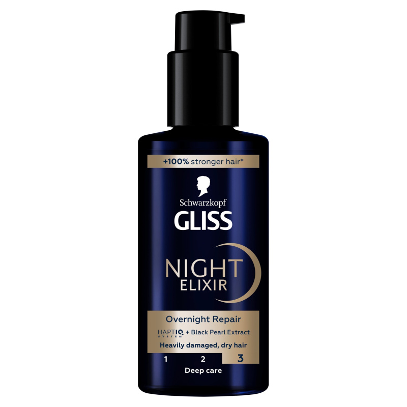 Schwarzkopf Gliss Night Elixir bezoplachový elixír pro poškozené vlasy 100 ml