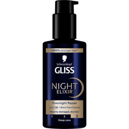 Schwarzkopf Gliss Night Elixir bezoplachový elixír pro poškozené vlasy 100 ml