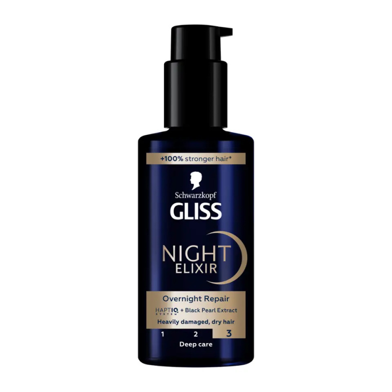 Schwarzkopf Gliss Night Elixir bezoplachový elixír pro poškozené vlasy 100 ml