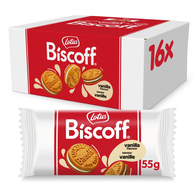 lotus Biscoff Sušeny s krémem vanilka 16 x 55 g