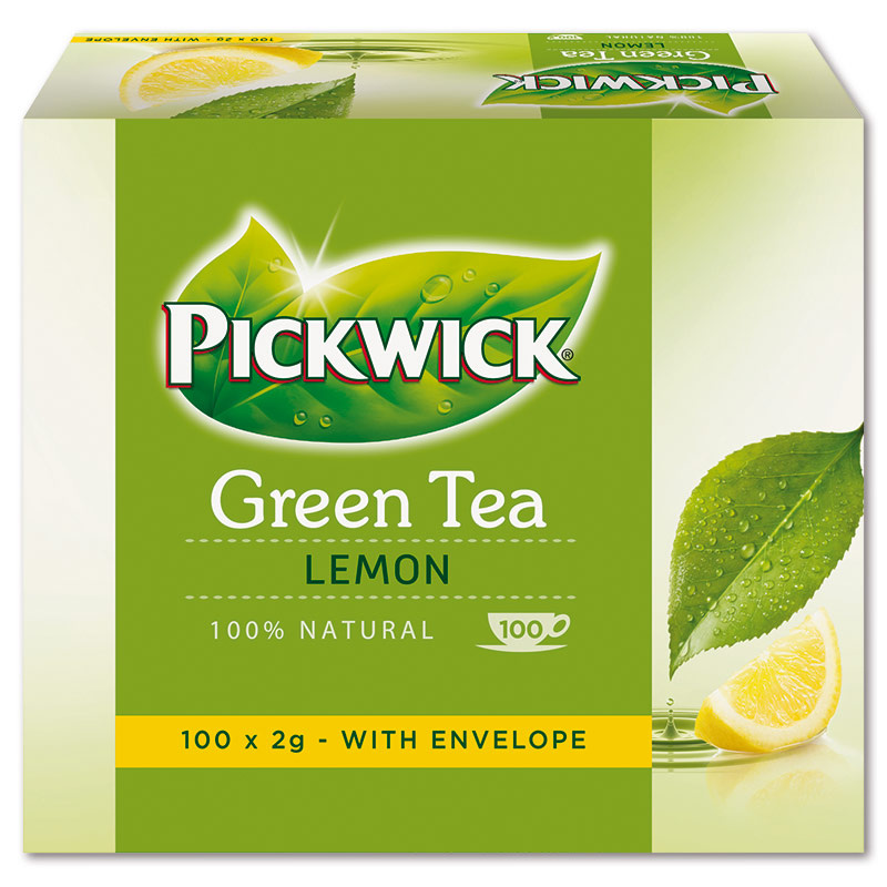 Čaj Pickwick Zelený s citronem, 100 x 2 g