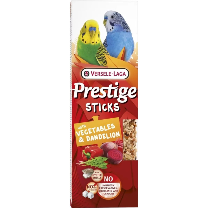 Tyčinky Versele-Laga Prestige malý papoušek se zeleninou a pampeliškou 60g 2ks