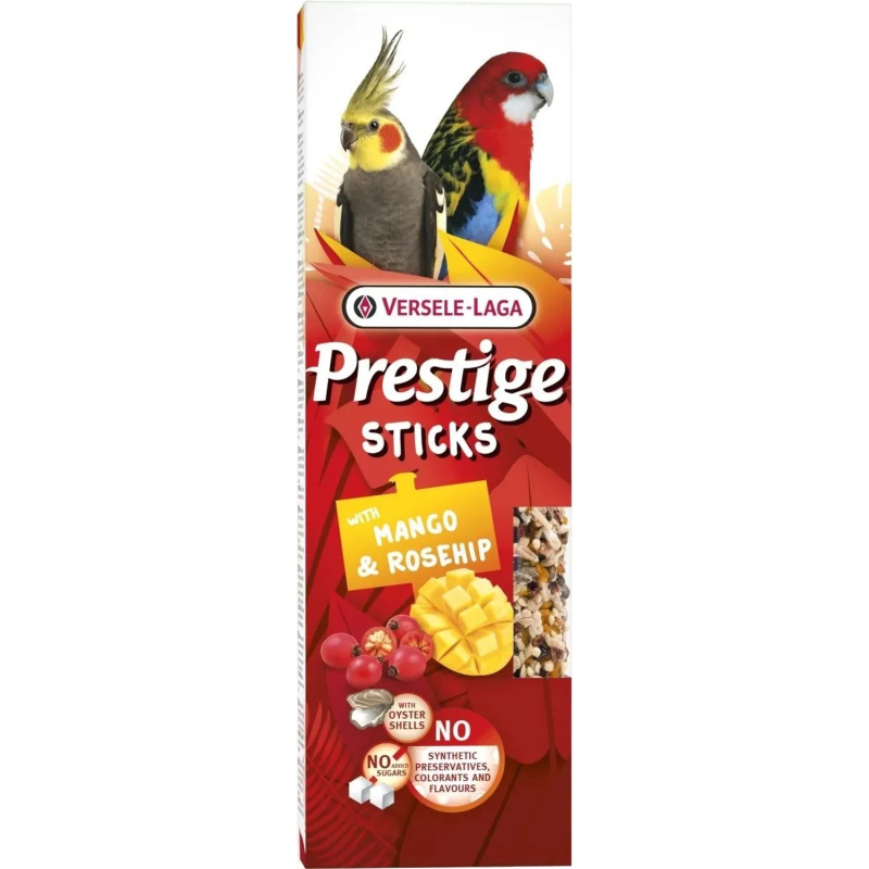 Tyčinky Versele-Laga  Prestige velký papoušek s mangem a šípkem 140g 2ks