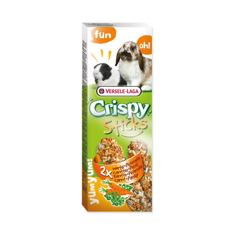 Tyčinky VERSELE-LAGA Crispy s mrkví a petrželkou pro králíky a morčata 110 g