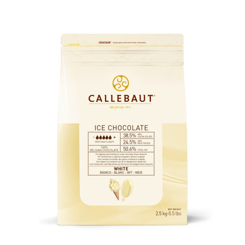 Barry Callebaut Balení Callebaut ICE Choc White 2,5kg (bílá čokoláda k polévání)