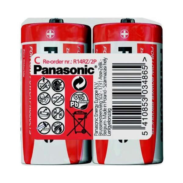Panasonic Red Zinc C zinkouhlíková baterie (2ks)