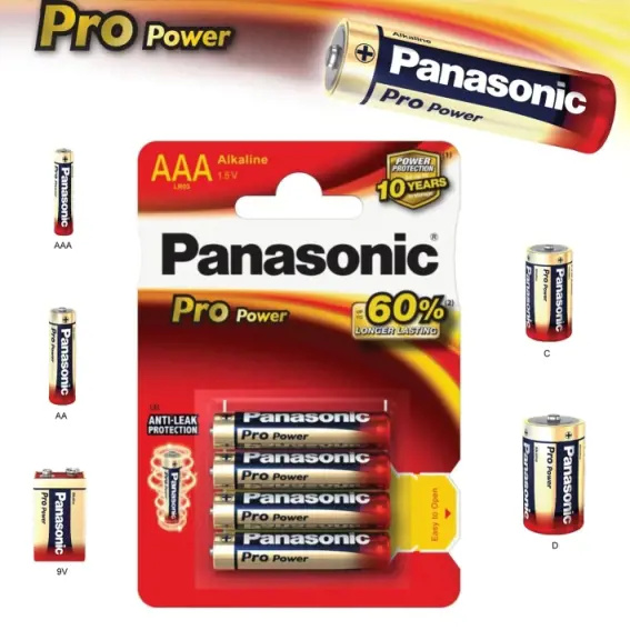 Panasonic Pro Power Gold AAA alkalické baterie, 4 ks