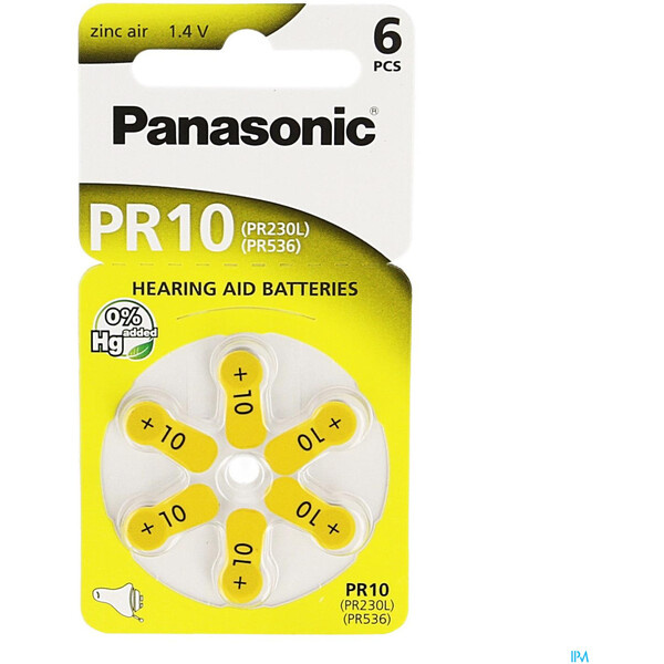 Panasonic PR230 (PR10) zinkovzduchová baterie do naslouchadel (6ks)