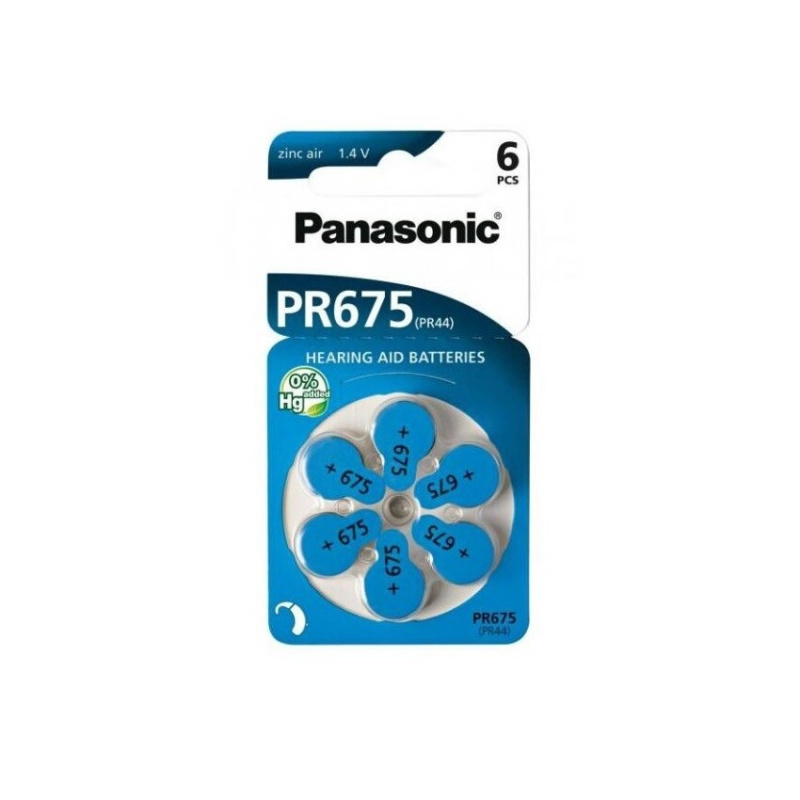 Panasonic PR675 (PR44) zinkovzduchová baterie do naslouchadel (6ks)