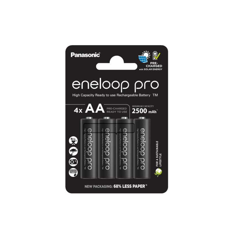 Panasonic Eneloop Pro AA 4ks 3HCDE/4BE Černá