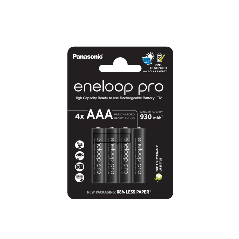 Panasonic Eneloop PRO AAA 4ks 4HCDE/4BE Černá