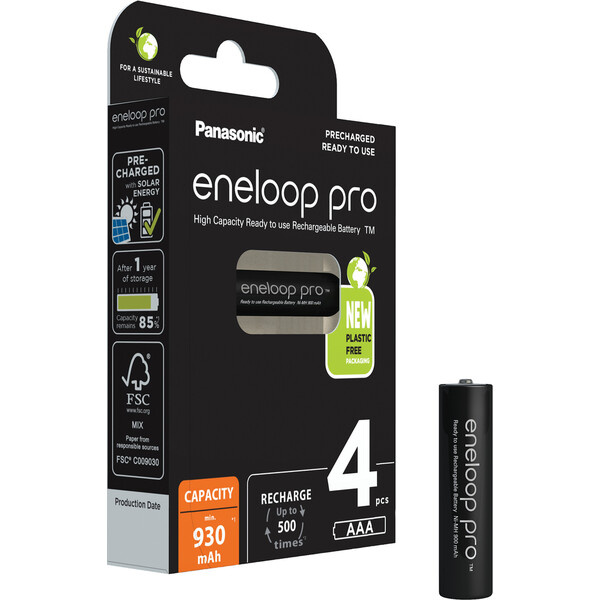 Panasonic Eneloop PRO AAA 4ks 4HCDE/4BE Černá
