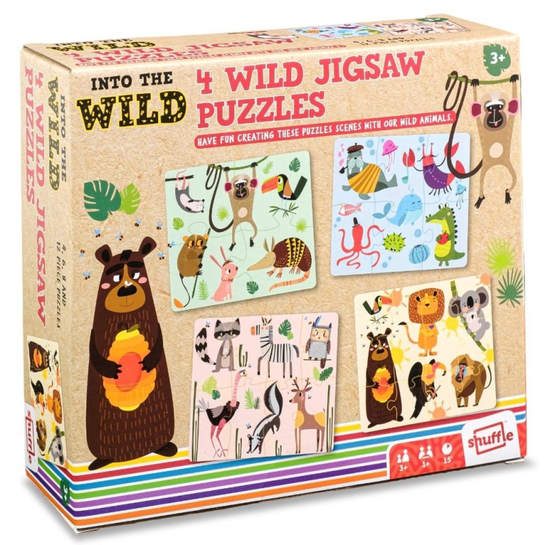 Into the Wild - 4 Wild Jigsaw Puzzles (kufrík) - puzzle z kategorie Maxi dílky