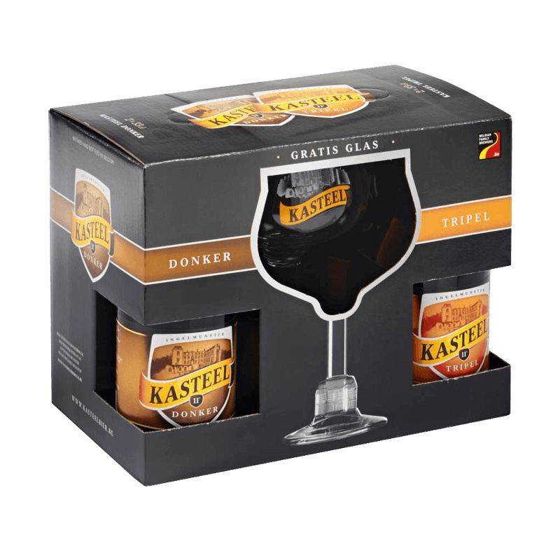 Van Honsebrouck Kasteel Donker + Tripel dárkový set 4x0,33l + sklenice