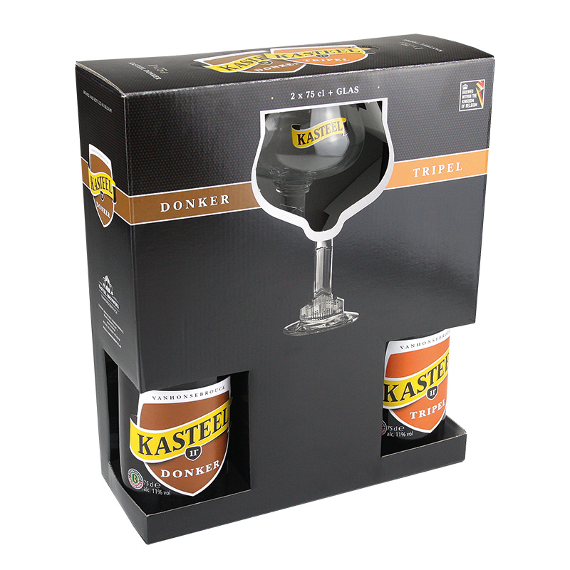 Van Honsebrouck Kasteel Donker + Tripel dárkový set 2x0,75 + sklenice, 22°, alc 11%