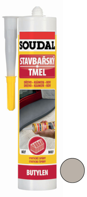 Tmel stavbařský butylenový Soudal šedý 280 ml