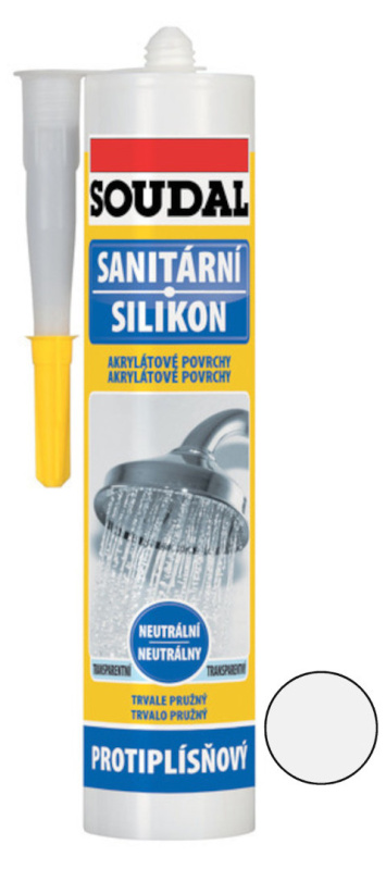 Silikon neutrální sanitární +S Soudal bílý 280 ml