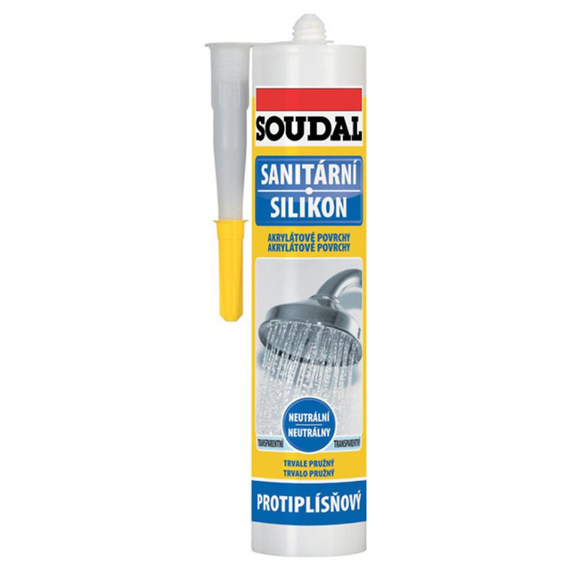 Silikon neutrální sanitární +S Soudal transparentní 280 ml