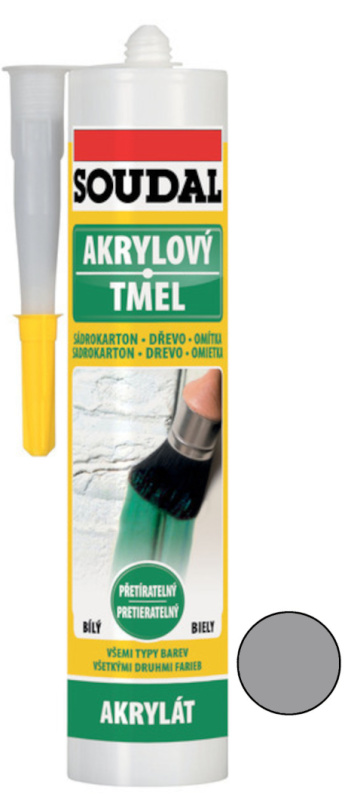 Tmel akrylový Soudal šedý 280 ml