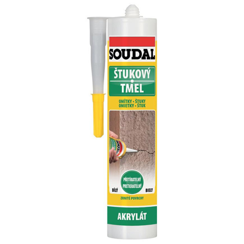 Tmel akrylový štukový Soudal bílý 280 ml