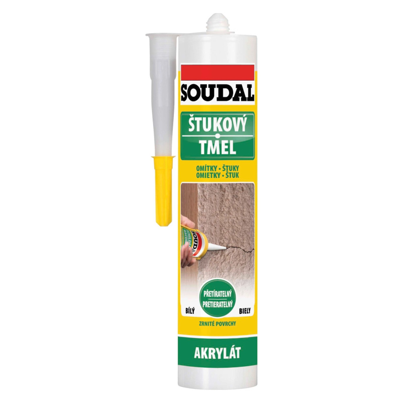 Tmel akrylový štukový Soudal bílý 280 ml