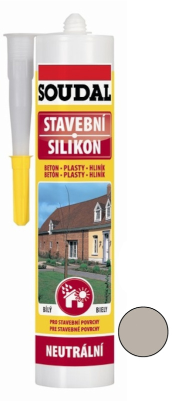 Silikon stavební Soudal šedý 300 ml