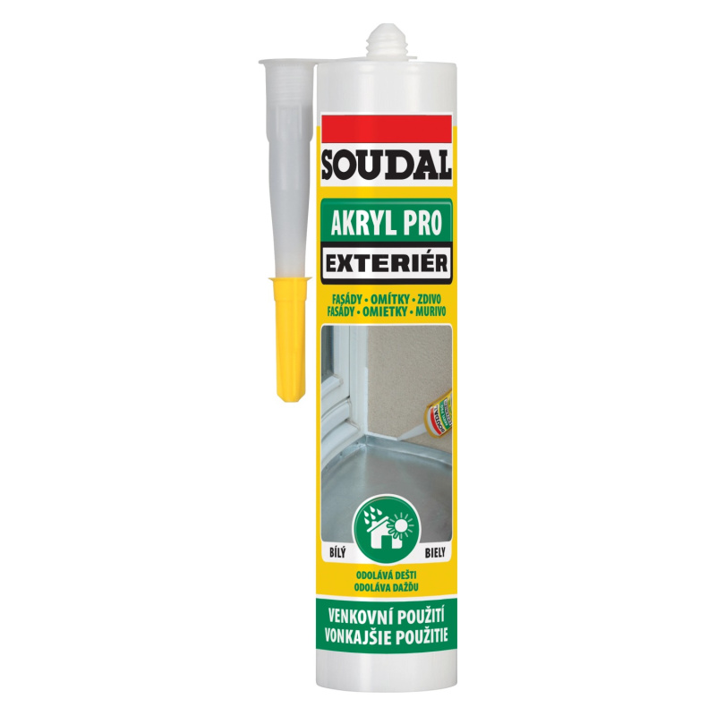 Tmel akrylový Soudal AKRYL PRO EXTERIÉR 300 ml