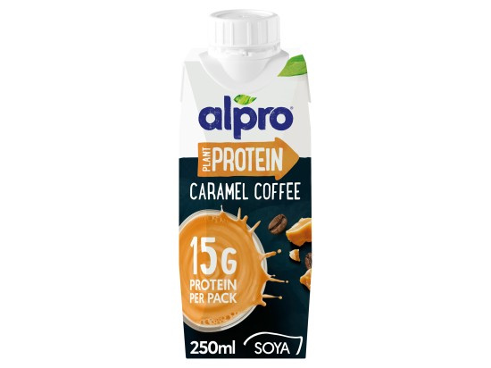 Alpro High protein sójový nápoj s příchutí karamelu a kávy