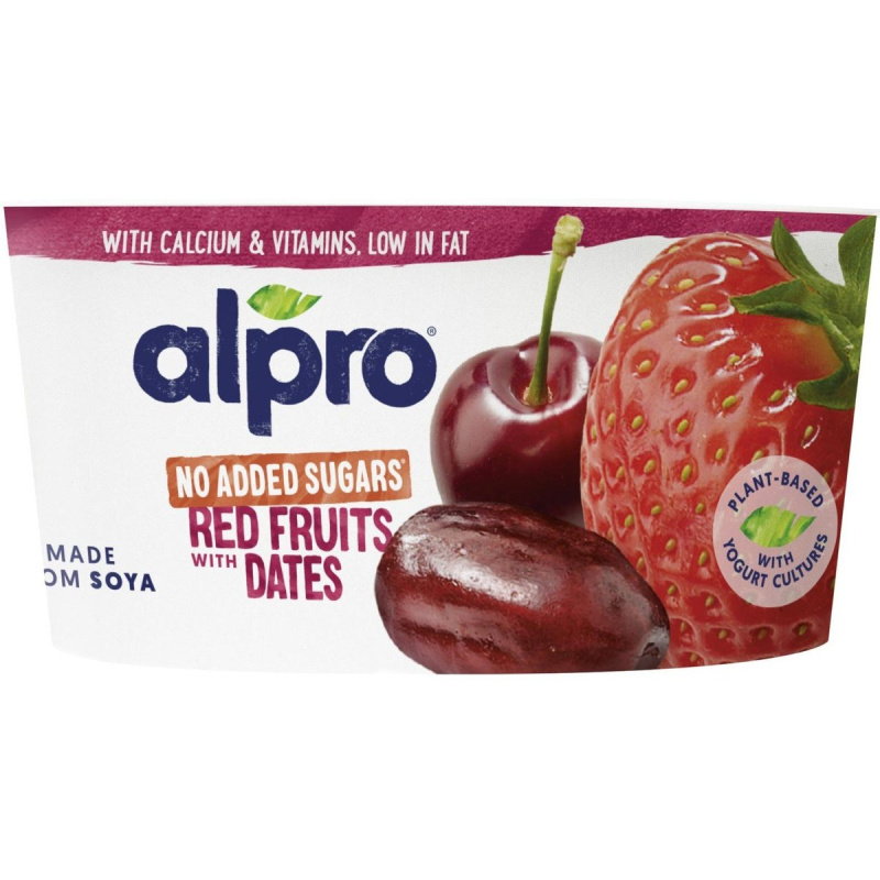 Alpro Sójový dezert višeň, jahoda a datle bez přidaného cukru