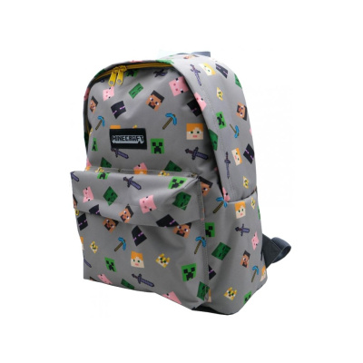 Curerůžová batoh Minecraft American šedá polyester