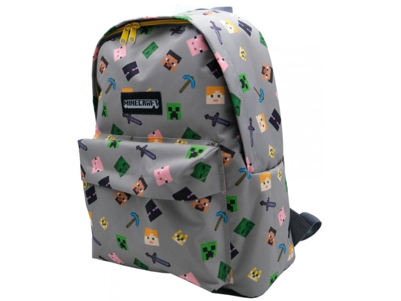 Curerůžová batoh Minecraft American šedá polyester
